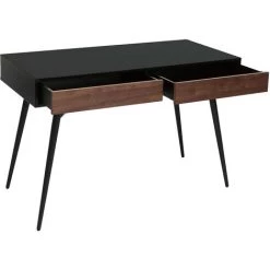 MILIBOO Bureau Design Noir Mat Et Placage Noyer TRIPOLI - Noyer Mat -France MILIBOO Soldes 2022 57254978 3