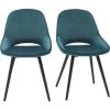 MILIBOO Chaises Design Velours Bleu Pétrole Et Métal Noir (lot De 2) BODEGA - Bleu Pétrole Velours -France MILIBOO Soldes 2022 57254980 1