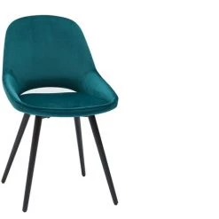 MILIBOO Chaises Design Velours Bleu Pétrole Et Métal Noir (lot De 2) BODEGA - Bleu Pétrole Velours -France MILIBOO Soldes 2022 57254980 3