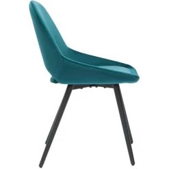 MILIBOO Chaises Design Velours Bleu Pétrole Et Métal Noir (lot De 2) BODEGA - Bleu Pétrole Velours -France MILIBOO Soldes 2022 57254980 4