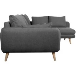 MILIBOO Canapé D'angle Droit Scandinave 5 Places Gris Anthracite CREEP - Gris Anthracite -France MILIBOO Soldes 2022 57330374 3