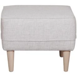 MILIBOO Pouf Repose-pieds Gris Clair Et Pin Massif PAPEL - Gris Clair