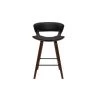 MILIBOO Tabouret De Bar Design Noir Et Bois Foncé H65 Cm SYRAH - Noyer / Noir -France MILIBOO Soldes 2022 57536478 1