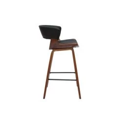 MILIBOO Tabouret De Bar Design Noir Et Bois Foncé H65 Cm SYRAH - Noyer / Noir -France MILIBOO Soldes 2022 57536478 3