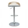 MILIBOO Tabouret De Bar Réglable Design Bois Clair Et Tissu Gris Clair MANO - Gris Clair -France MILIBOO Soldes 2022 57600654 1