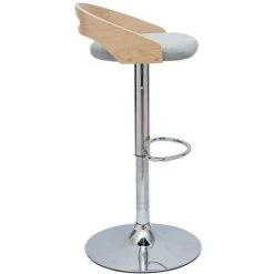MILIBOO Tabouret De Bar Réglable Design Bois Clair Et Tissu Gris Clair MANO - Gris Clair -France MILIBOO Soldes 2022 57600654 3