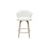 MILIBOO Tabouret De Bar Design Pivotant Blanc Et Bois Clair H65cm ALBIN - Bois Clair / Blanc -France MILIBOO Soldes 2022 58121429 1