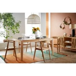 MILIBOO Table à Manger Extensible Placage Frêne Et Hévéa Massif L150-180 Cm BOLLY - Frêne -France MILIBOO Soldes 2022 58192144 5