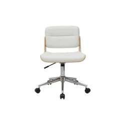 MILIBOO Chaise De Bureau Pivotante Blanc Et Bois Clair ARAMON - Bois Clair / Blanc