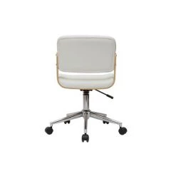 MILIBOO Chaise De Bureau Pivotante Blanc Et Bois Clair ARAMON - Bois Clair / Blanc -France MILIBOO Soldes 2022 58192151 4