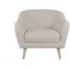 MILIBOO Fauteuil Scandinave En Tissu Beige Et Bois ISIS - Beige Naturel -France MILIBOO Soldes 2022 58490541 1