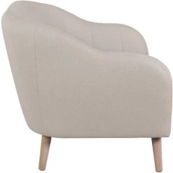 MILIBOO Fauteuil Scandinave En Tissu Beige Et Bois ISIS - Beige Naturel -France MILIBOO Soldes 2022 58490541 3