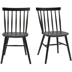 MILIBOO Chaises à Barreaux Noir Mat (lot De 2) COLBERT - Noir Carbone Mat