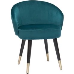 MILIBOO Chaises Design Velours Bleu Pétrole Pieds Métal Noir Doré (lot De 2) BRIZO - Bleu Pétrole Velours -France MILIBOO Soldes 2022 58613067 3