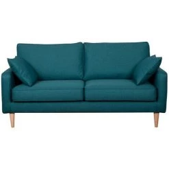 MILIBOO Canapé Scandinave 3 Places Bleu Canard PAPEL - Bleu Canard