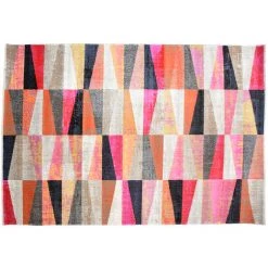 MILIBOO Tapis Intérieur Extérieur à Motif Graphique Multicolore 150 X 220 Cm ARLES - Rouge