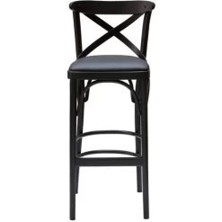 MILIBOO Tabouret De Bar Bistrot Hêtre Massif Noir H75 MARCEL - Noir
