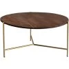 MILIBOO Table Basse Ronde En Manguier Massif Et Métal Doré D90 Cm SILLON - Noyer -France MILIBOO Soldes 2022 58748146 1