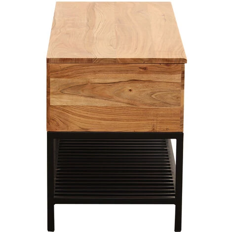 MILIBOO Banc D'entrée Industriel Avec Coffre De Rangement Acacia Massif Métal Noir SORG - Naturel 6 MILIBOO Banc D'entrée Industriel Avec Coffre De Rangement Acacia Massif Métal Noir SORG - Naturel – Image 4