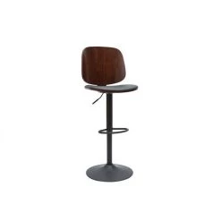 MILIBOO Tabouret De Bar Ajustable Noir Et Noyer BECK - Noyer / Noir -France MILIBOO Soldes 2022 59208559 2