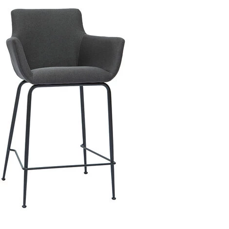 MILIBOO Tabourets De Bar En Tissu Gris Anthracite H65 Cm (lot De 2) CARLIE - Gris Foncé 5 MILIBOO Tabourets De Bar En Tissu Gris Anthracite H65 Cm (lot De 2) CARLIE - Gris Foncé – Image 3