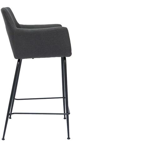 MILIBOO Tabourets De Bar En Tissu Gris Anthracite H65 Cm (lot De 2) CARLIE - Gris Foncé 6 MILIBOO Tabourets De Bar En Tissu Gris Anthracite H65 Cm (lot De 2) CARLIE - Gris Foncé – Image 4