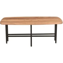 MILIBOO Table Basse Gigogne 2 Plateaux En Acacia Et Métal Noir SUZANE - Naturel