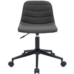 MILIBOO Chaise De Bureau Design Tissu Gris Anthracite Et Métal Noir SAURY - Gris Foncé