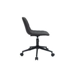 MILIBOO Chaise De Bureau Design Tissu Gris Anthracite Et Métal Noir SAURY - Gris Foncé -France MILIBOO Soldes 2022 59618025 3