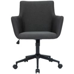 MILIBOO Chaise De Bureau Design à Roulettes Tissu Gris Anthracite CARLIE - Gris Foncé
