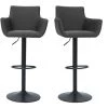 MILIBOO Tabourets De Bar Réglables Tissu Gris Anthracite Métal Noir (lot De 2) CARLIE - Gris Foncé -France MILIBOO Soldes 2022 59618045 1