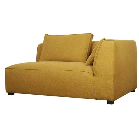 MILIBOO Module D'angle Droit Pour Canapé En Tissu Jaune Cumin PLURIEL - Jaune 4 MILIBOO Module D'angle Droit Pour Canapé En Tissu Jaune Cumin PLURIEL - Jaune – Image 2