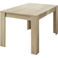 MILIBOO Table à Manger Extensible Plaquée Chêne Clair Rectangulaire L137-185 Cm KOFI - Chêne Clair Laqué