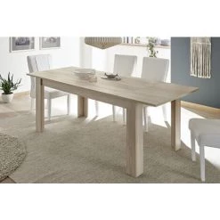 MILIBOO Table à Manger Extensible Plaquée Chêne Clair Rectangulaire L137-185 Cm KOFI - Chêne Clair Laqué -France MILIBOO Soldes 2022 59799580 5