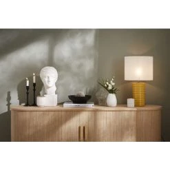 MILIBOO Lampe à Poser En Céramique émaillée Jaune Et Abat-jour écru BERRO - Jaune -France MILIBOO Soldes 2022 59929207 4