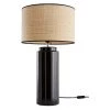 MILIBOO Lampe à Poser En Céramique émaillée Noire Et Abat-jour En Raphia MAJES - Noir -France MILIBOO Soldes 2022 59962089 1