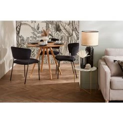 MILIBOO Lampe à Poser En Céramique émaillée Noire Et Abat-jour En Raphia MAJES - Noir -France MILIBOO Soldes 2022 59962089 3