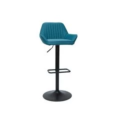 MILIBOO Tabourets De Bar Réglables Design En Tissu Bleu Canard (lot De 2) RONNIE - Bleu Canard -France MILIBOO Soldes 2022 59962090 3
