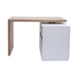 MILIBOO Îlot - Table De Bar Modulable Avec Rangement Blanc Mat Et Chêne H90 MAX - Blanc Mat -France MILIBOO Soldes 2022 60156429 4