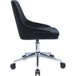 MILIBOO Chaise De Bureau Design Tissu Velours Noir HOLO - Noir Velours -France MILIBOO Soldes 2022 60171081 3