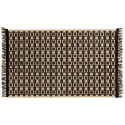 MILIBOO Tapis / Descente De Lit Avec Motif Graphique Naturel Et Noir 60 X 110 Cm DAMA - Naturel