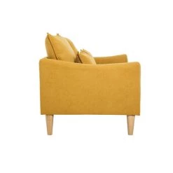 MILIBOO Canapé Scandinave 2 Places Tissu Effet Velours Jaune Moutarde KATE - Jaune Velours -France MILIBOO Soldes 2022 60281670 3