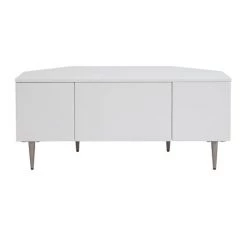 MILIBOO Meuble TV D'angle Design Blanc Mat L100 Cm KAROL - Blanc Laqué Mat