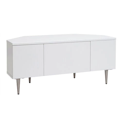 MILIBOO Meuble TV D'angle Design Blanc Mat L100 Cm KAROL - Blanc Laqué Mat 4 MILIBOO Meuble TV D'angle Design Blanc Mat L100 Cm KAROL - Blanc Laqué Mat – Image 2