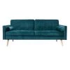 MILIBOO Canapé Convertible Scandinave 3 Places Velours Bleu Pétrole MOORE - Bleu Pétrole Velours -France MILIBOO Soldes 2022 60376255 1