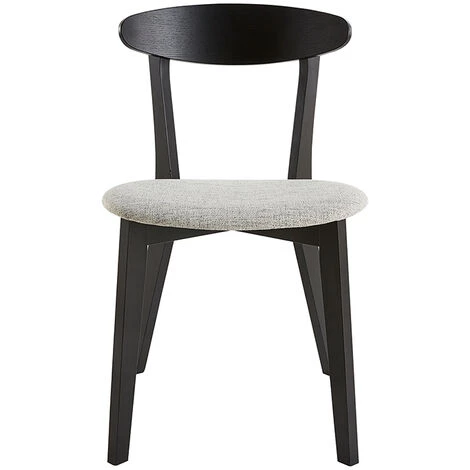 MILIBOO Chaises Bois Noir Et Tissu Gris Clair (lot De 2) APRIL - Noir 4 MILIBOO Chaises Bois Noir Et Tissu Gris Clair (lot De 2) APRIL - Noir – Image 2