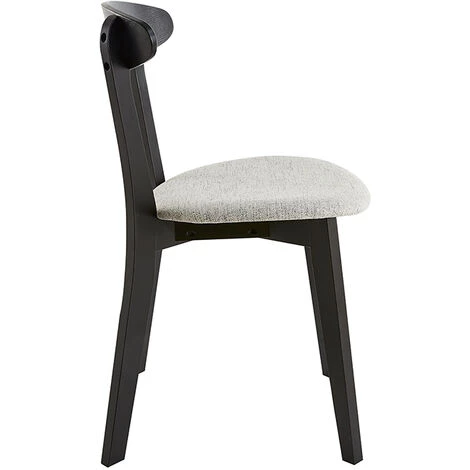 MILIBOO Chaises Bois Noir Et Tissu Gris Clair (lot De 2) APRIL - Noir 6 MILIBOO Chaises Bois Noir Et Tissu Gris Clair (lot De 2) APRIL - Noir – Image 4