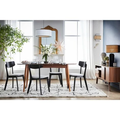 MILIBOO Chaises Bois Noir Et Tissu Gris Clair (lot De 2) APRIL - Noir 7 MILIBOO Chaises Bois Noir Et Tissu Gris Clair (lot De 2) APRIL - Noir – Image 5