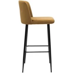 MILIBOO Tabouret De Bar Fixe Velours Bronze Et Pied Métal Noir H78 MONTI - Bronze Velours -France MILIBOO Soldes 2022 60376429 3