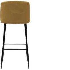 MILIBOO Tabouret De Bar Fixe Velours Bronze Et Pied Métal Noir H78 MONTI - Bronze Velours -France MILIBOO Soldes 2022 60376429 4